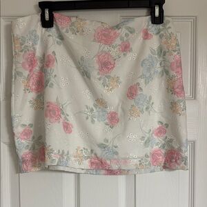 Altar'd State Floral Mini Skirt - Pink, Blue, White